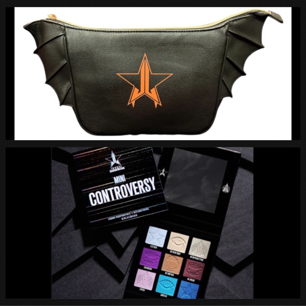 New! Jeffree Star Makeup bag & Mini Controversy Palette w Shane Dawson Bat Wing